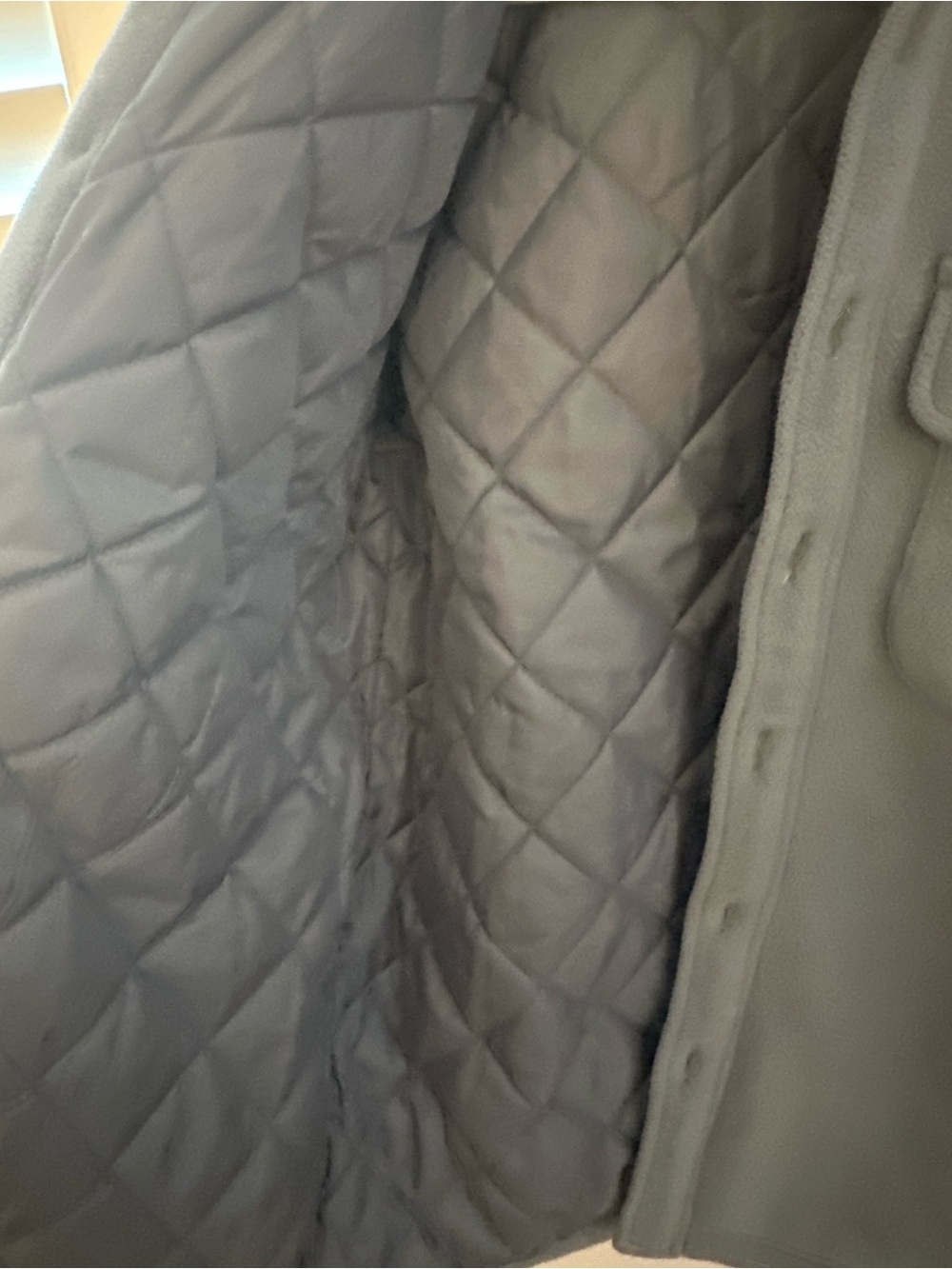TNA Quilted Lined Fleece Shacket in Light Blue - Picture 4 of 5